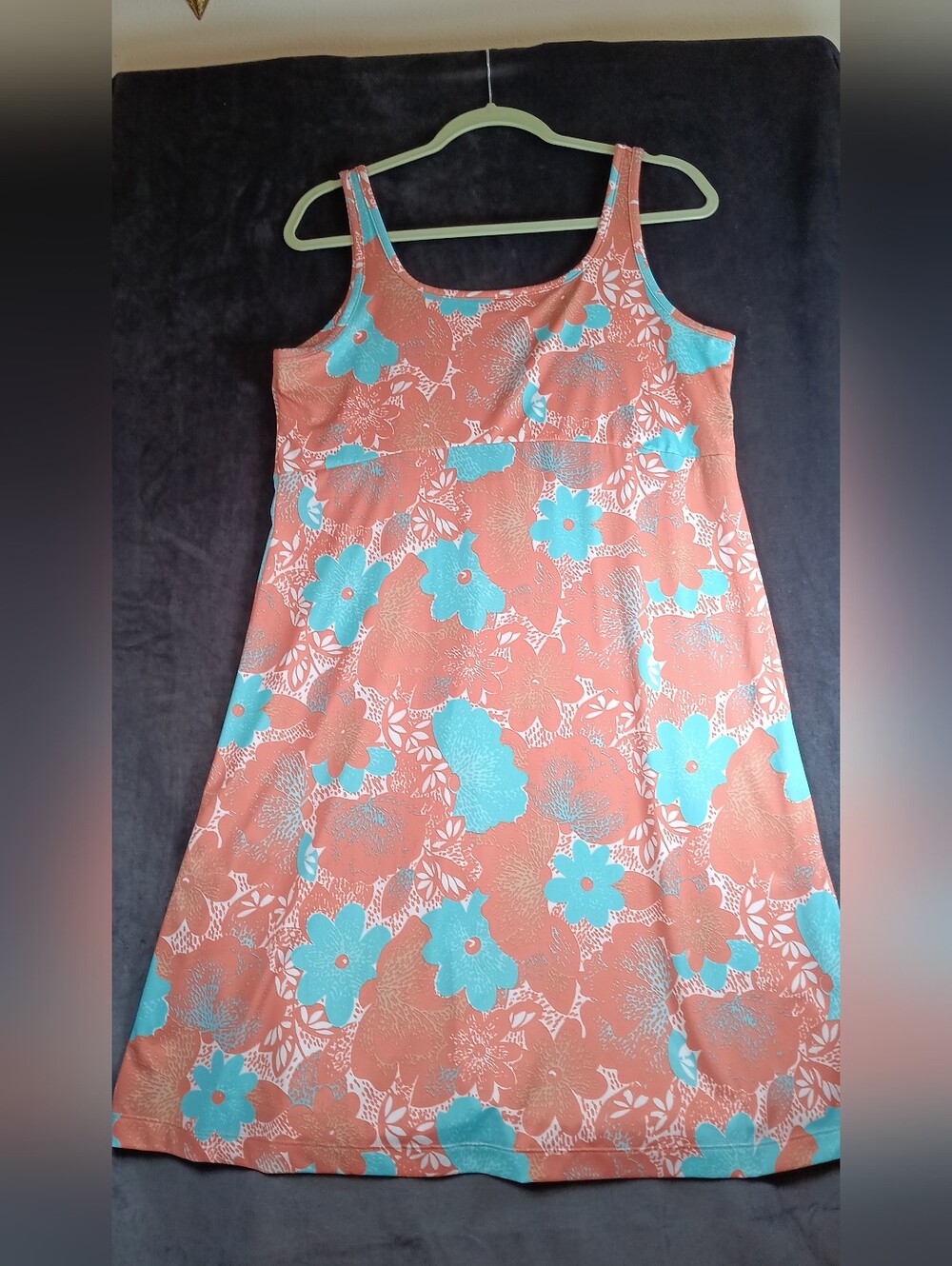 Columbia PFG Women’s Coral & Aqua Floral Swim Coverup Sundress. Omni Freeze